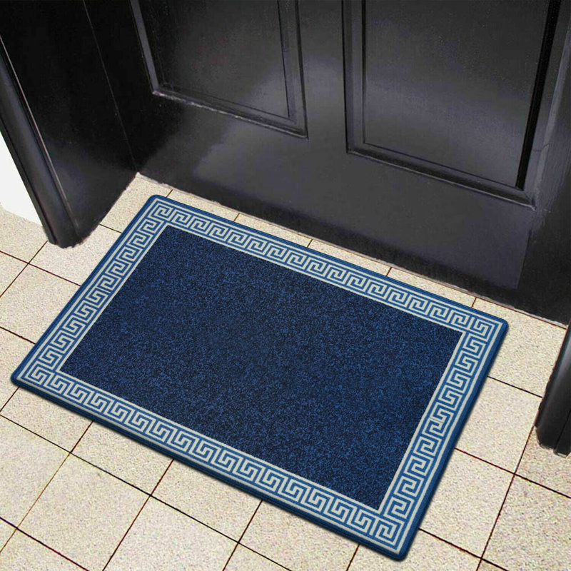 Fougeres Non-Slip Indoor Doormat, Rectangle W40 x L60 cm, Blue/Cream