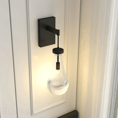 Wall Sconces, Black Wall Sconces Modern Bathroom Lights, Sconces Wall Lighting With Clear Glass, Wall Mounted Light Wall Lamp For Living Room Hallway Reception Desk