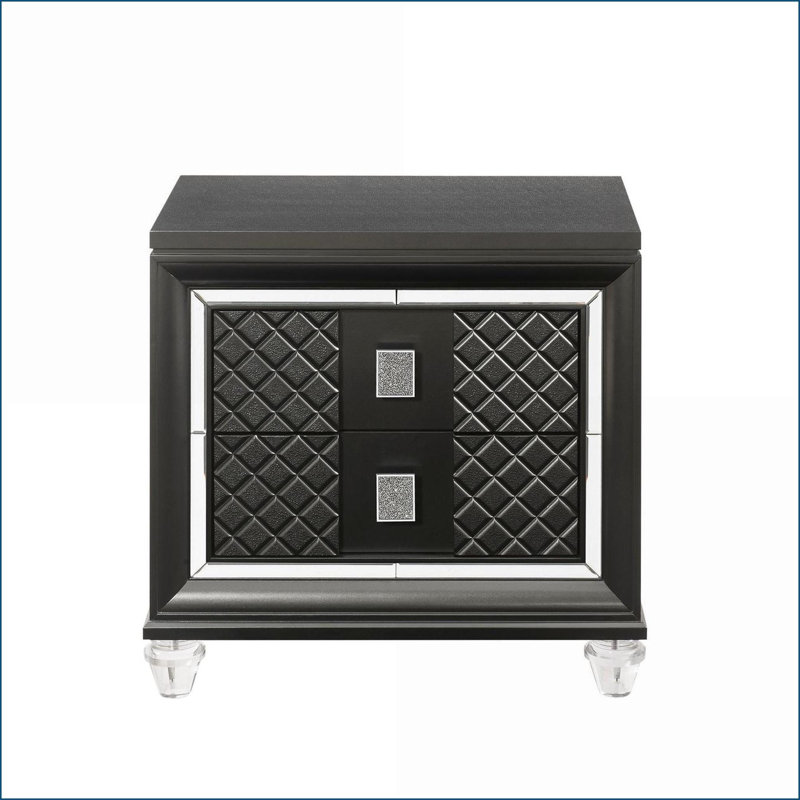 Table de chevet 2 tiroirs Modern Grey