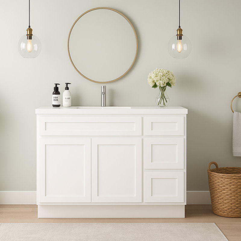 42'' Single Bathroom Vanity Base Only, White
