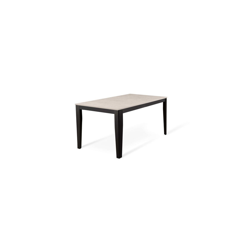 Daja Extendable Oak Metal Base Dining Table, White, Black