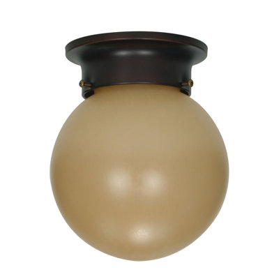 Plafonnier 1 lumière 6 po avec verre lin lavé champagne