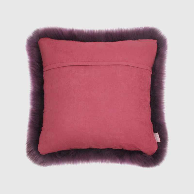 Fieldman Leather Reversible Throw Pillow, Purple