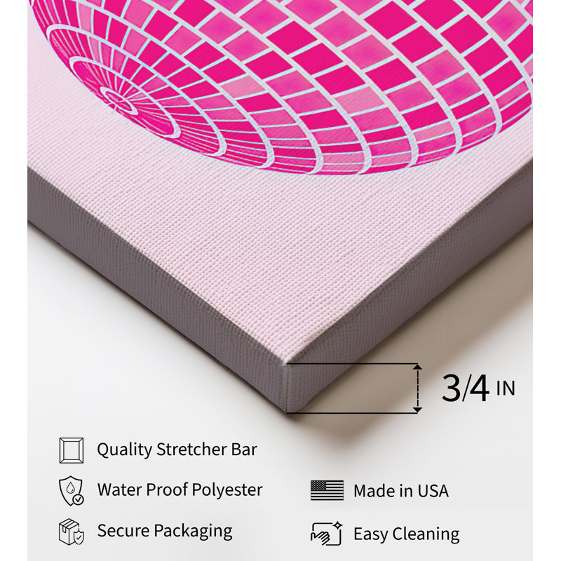 Boule disco rose, Unframed, Canevas, 16"H x 20"W