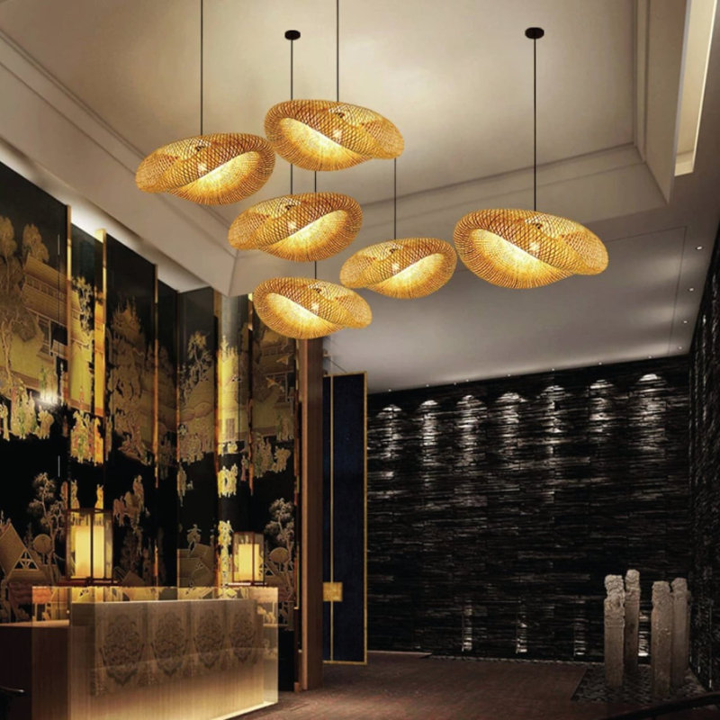 Alyzabeth 1 - Light Natural Chandelier Pendant, 15cm H x 50cm W x 50cm  D