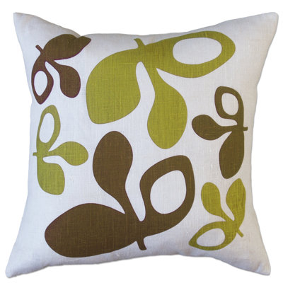 Hand Printed Pillows Linen Throw Pillow