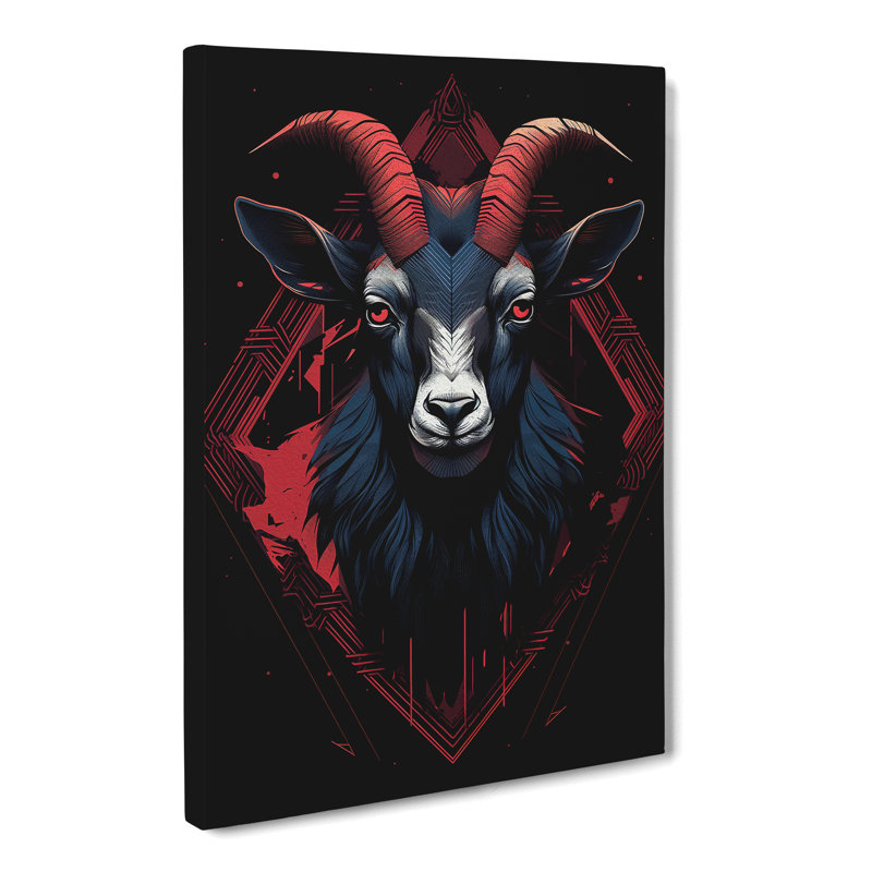 Goat Geometric - Wrapped Canvas, 50cm H x 35cm W x 3cm D