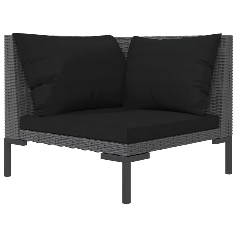 Canapé de jardin Vidaxl gris foncé