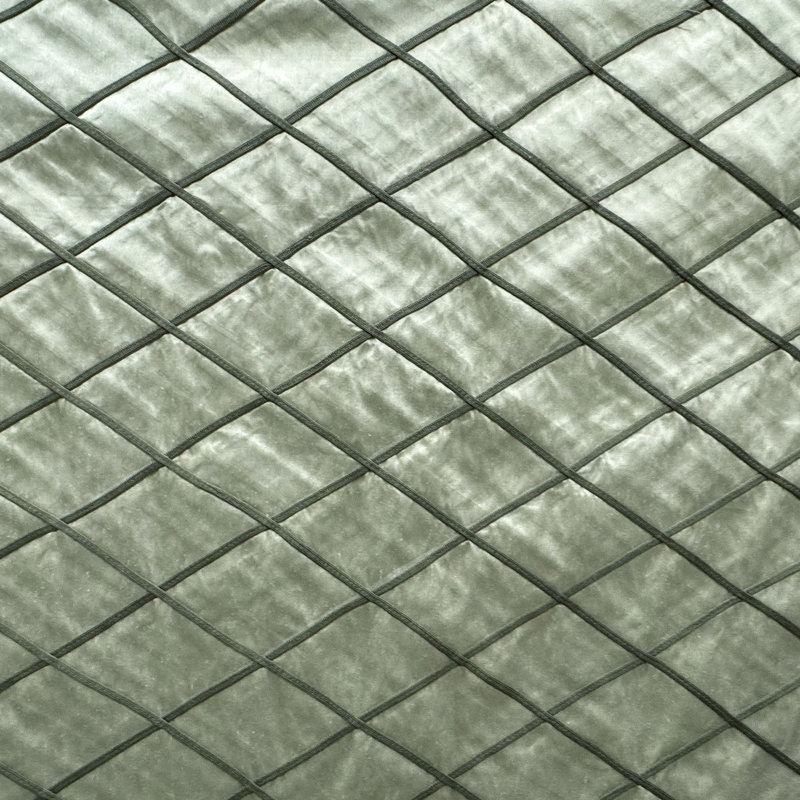 Scada Fabric | Diamond Geometric Silk Fabric | Drapery & Curtain Fabric, Leaf