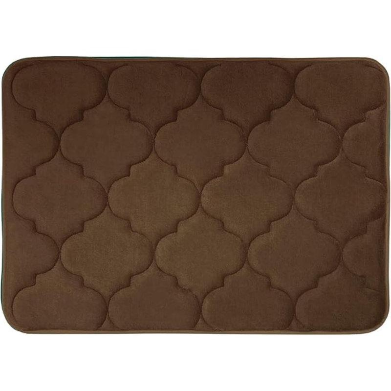 Tapis de bain en mousse viscoélastique Winston Porter 17 x 24, Brun