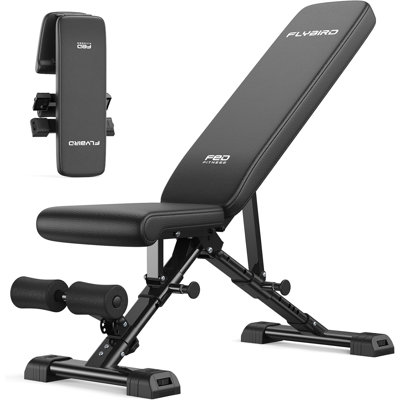Banc de musculation FED Fitness Flybird Series WB5, capacité de 800 lb, FID de 90 ° à -30 °, pliable pour la salle de gym à domicile