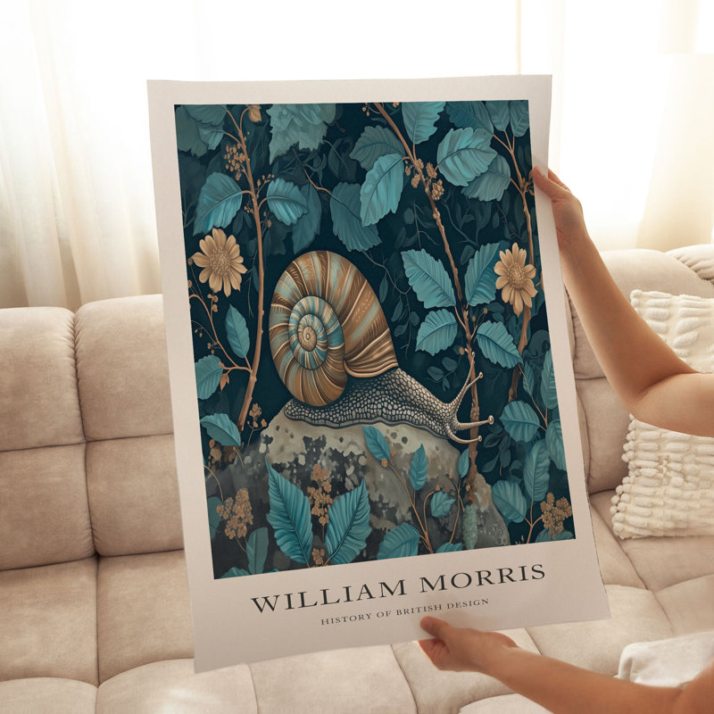 Animaux, animaux, William Morris, escargot, art non encadré, H 36 po x l 24 po