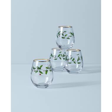 Lenox 893570 Holiday Decal 4-Piece Martini Glass Set