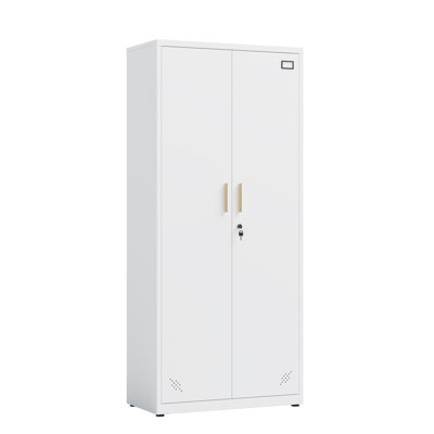 High Storage Cabinet With 2 Doors And 4 Partitions To Separate 5 Storage Spaces, Home/ Office Design