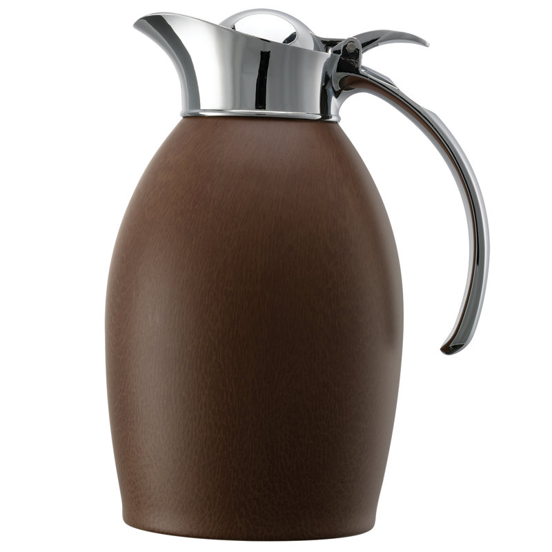 Desserte à couvercle rabattable en acier inoxydable 4,2 tasses, Cuir italien