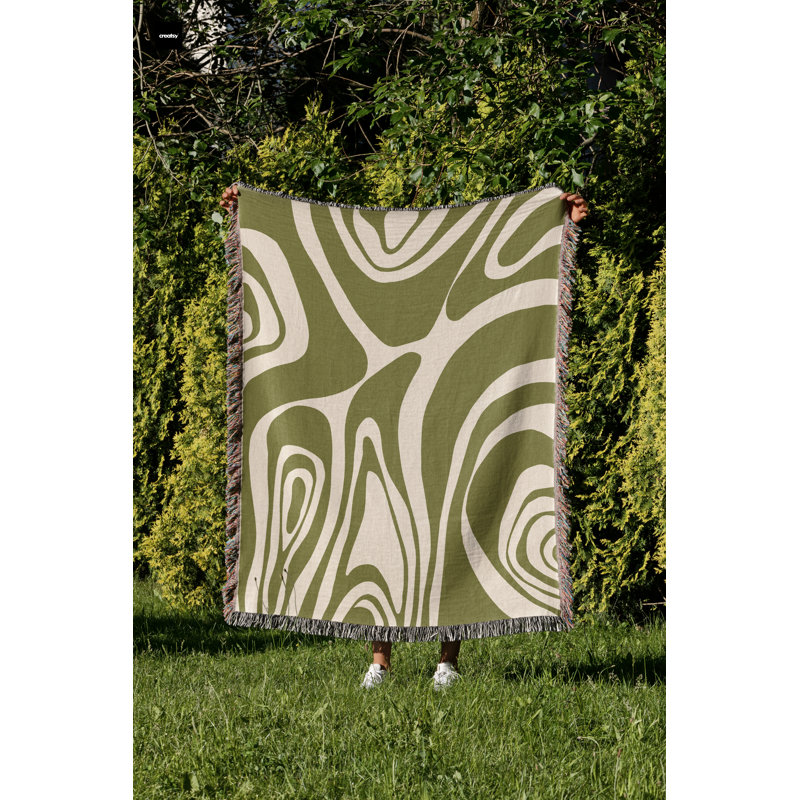 Kayle Abstract Zebra Pattern Blanket Throw, Throw, Black/Beige
