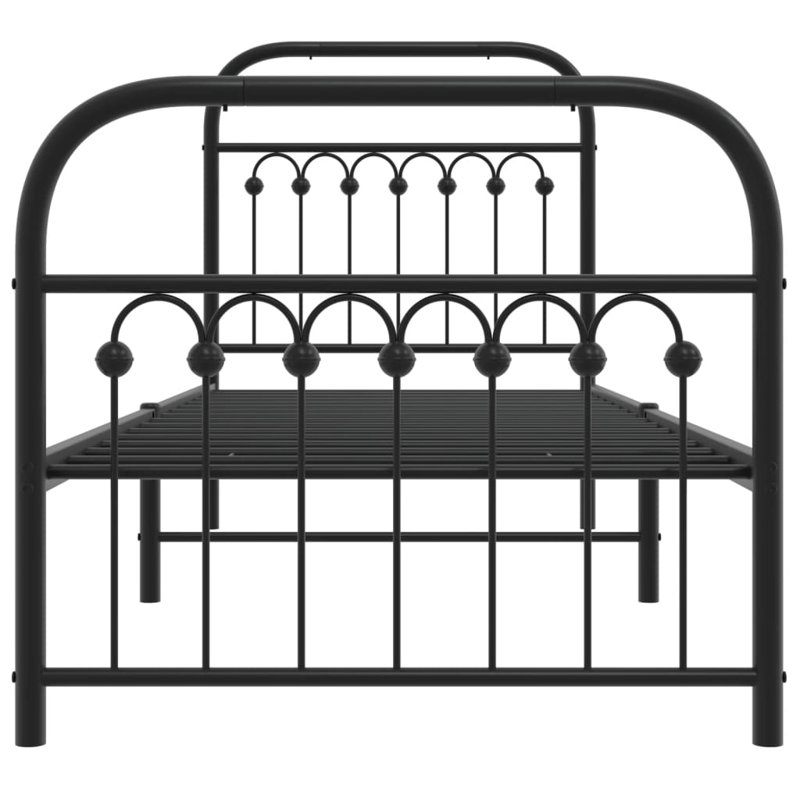 Lantremange Metal Bed, Black, 100cm H x 219cm W x 187cm D