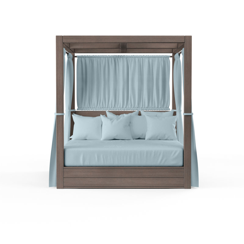 Laguna Resort King Daybed in Canvas Skyline, No Welt, Canvas Skyline Sunbrella®, Brown