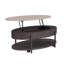 Ensemble de tables d'appoint 2 pièces en blanc et brun-table basse et table de bout
