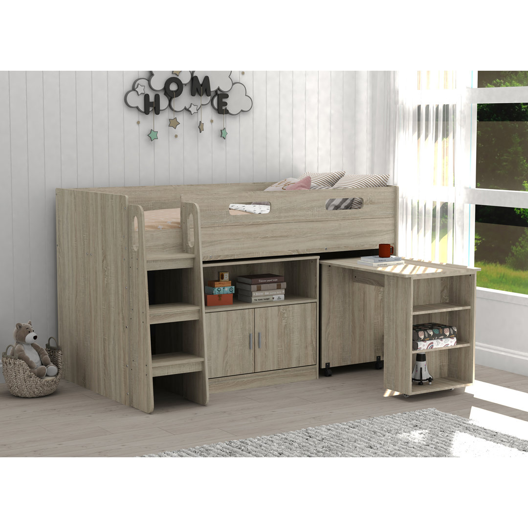 Isenberg Single (3') Youth Beds Mid Sleeper Loft Bed Bed with Built-in-Desk