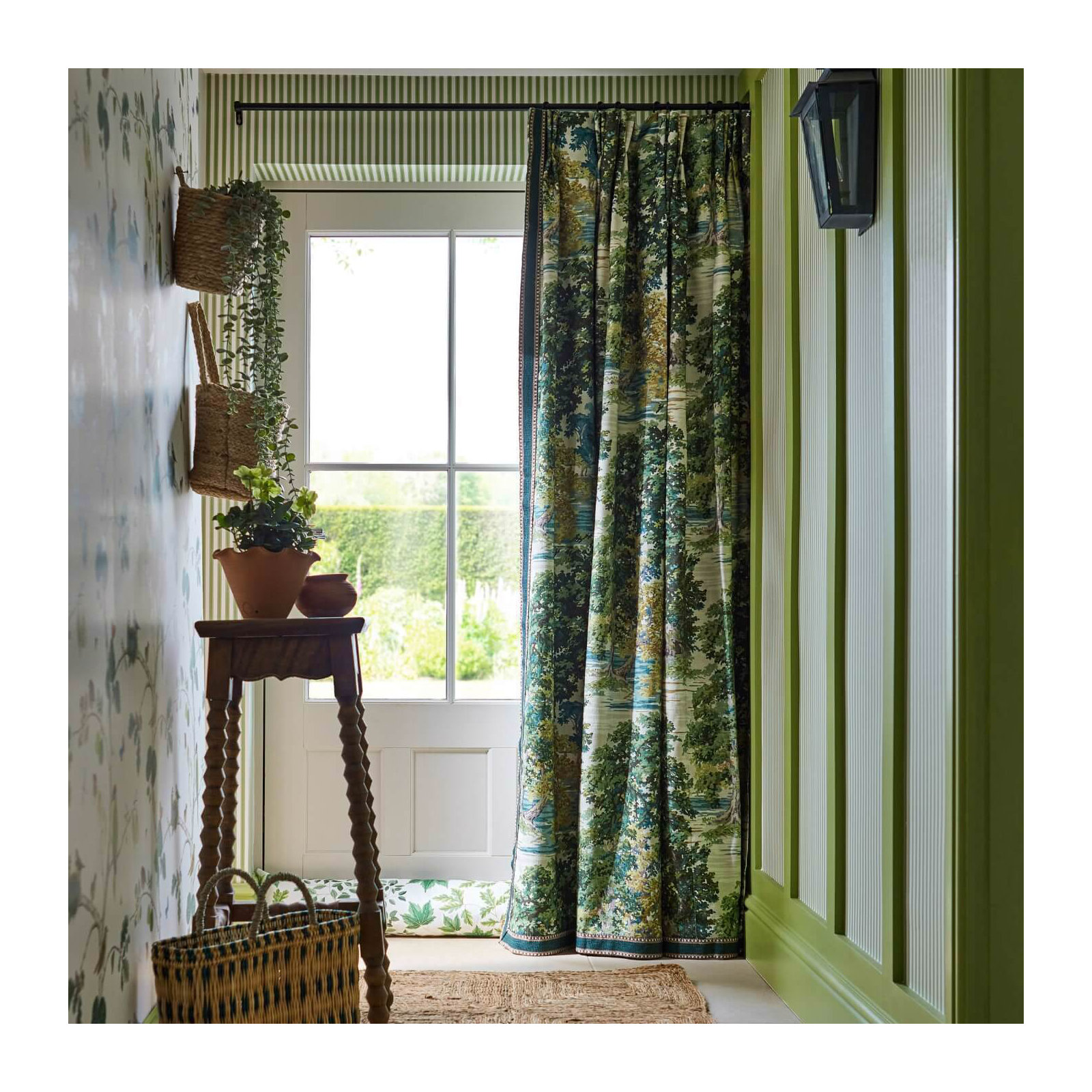 Pinetum Stripe Wallpaper, Sap Green