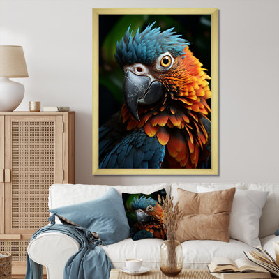 «Vibrant Parrot Portrait I», reproduction sur toile