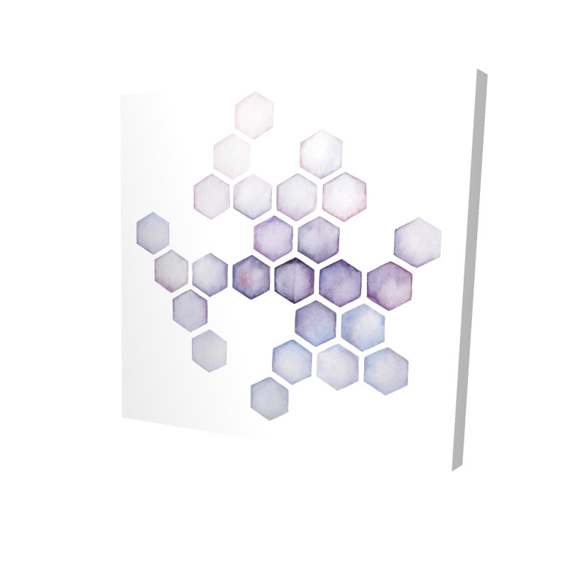 Toile lilas minimaliste Alveoli | Décoration de chambre Shapes, H 8 po x l 8 po, Mauve