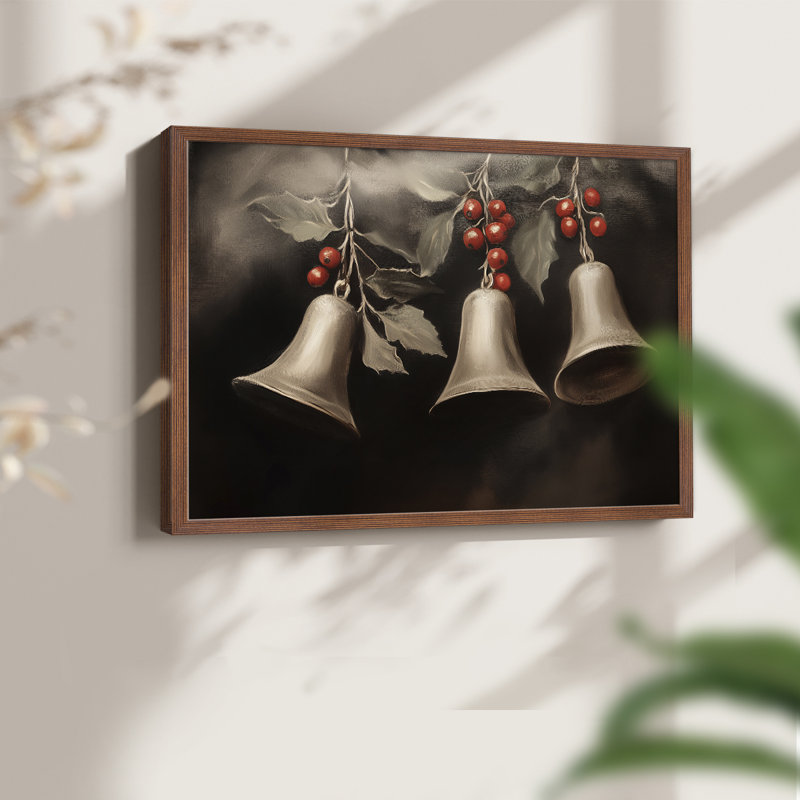 Chirstmas Art-CMXCV -Framed Print - Restickable, H 16 po x l 20 po, Noyer