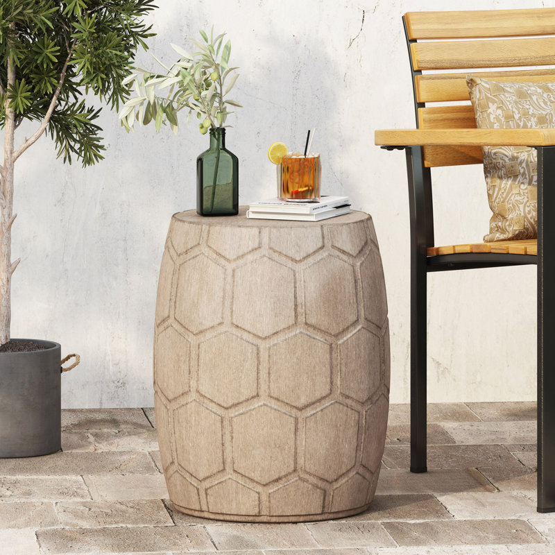 Table d'appoint d'extérieur en béton léger