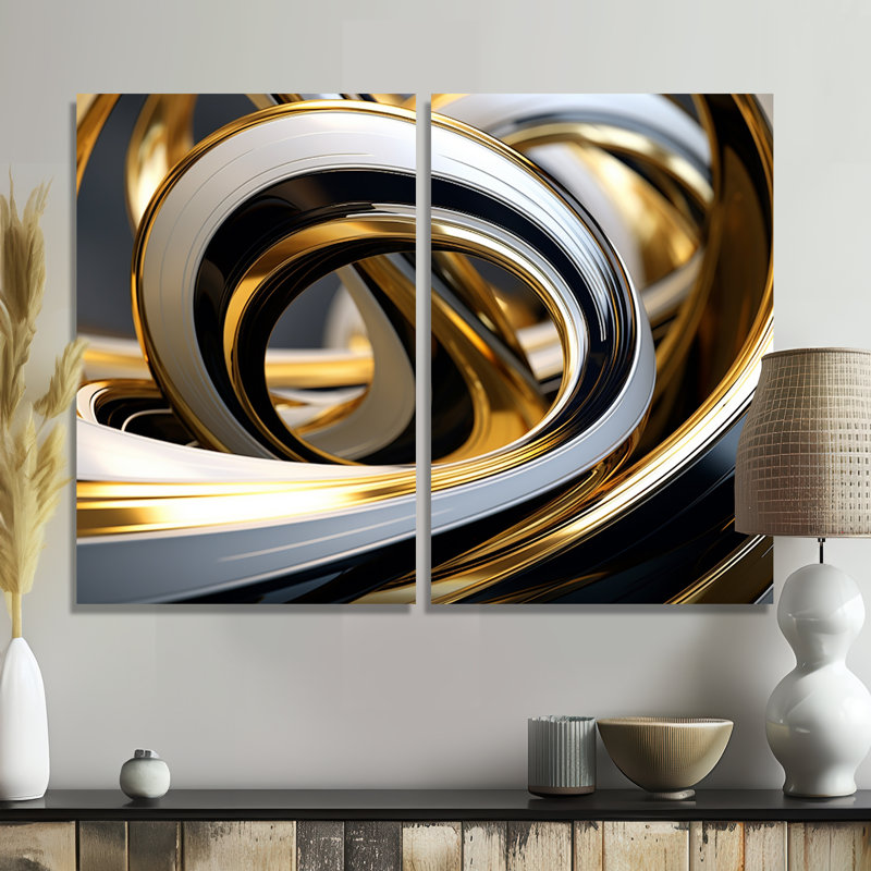 Kalb - Abstract Spirals, art mural, Toile tendue, Ne s’applique pas, H 36 po x l 48 po
