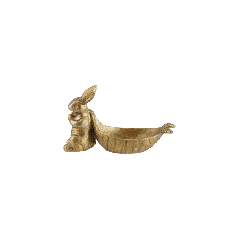 Plat décoratif en étain avec lapin