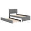 Lit plateforme tapissier simple avec lit gigogne Teddy-1153022011