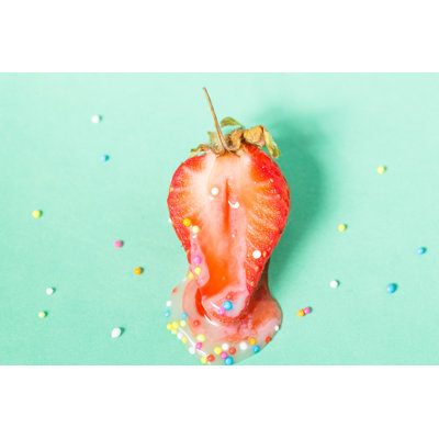 Strawberry with Colorful Sprinkles 1 Piece Wrapped Canvas Wall Art