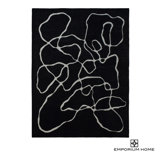 Emporium Home Wool Abstract Area Rug in Black