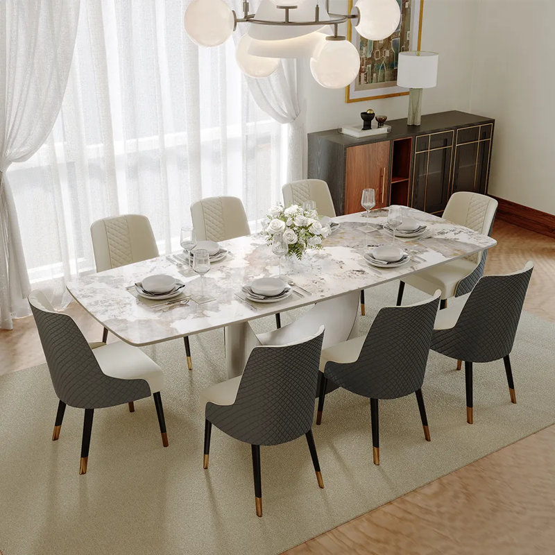 Table de salle à manger Modern, Pandora, H 30 po x L 93 po x l 42 po, Gris