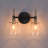 2-Light Dimmable Modern Black/Brass Armed Sconce-1826779073