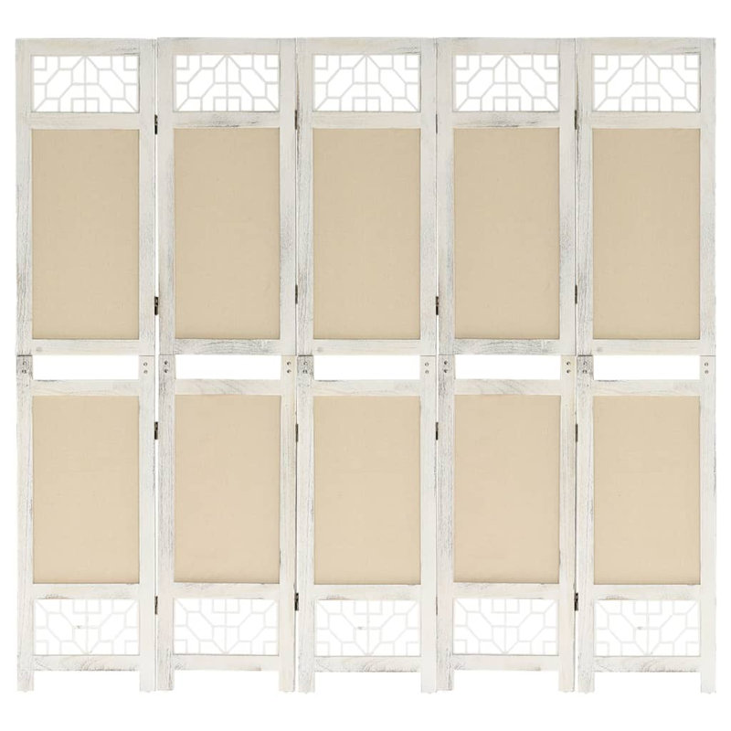 Tion 165cm H Folding Room Divider, Cream, 5