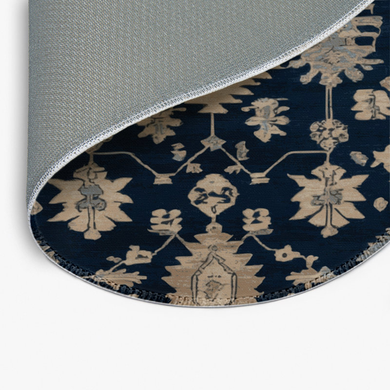 Tapis gris intérieur et extérieur surteint, Rond 5 pi