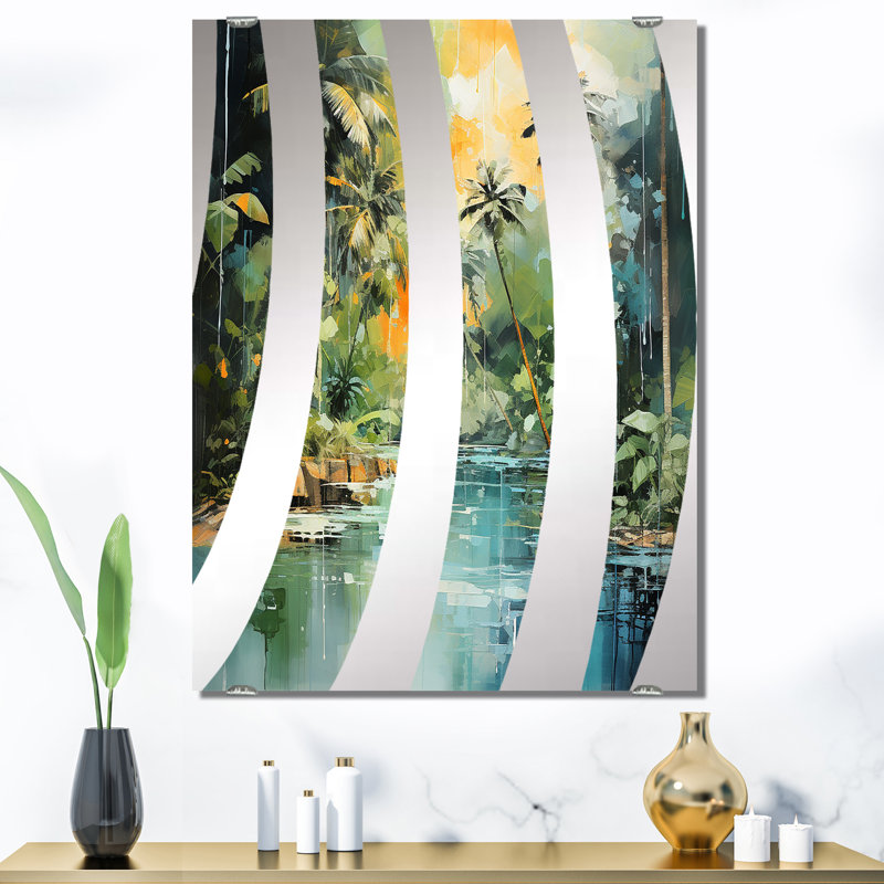 Chinue - Miroir mural décoratif côtier tropical MIR133040, 40 po x 30 po