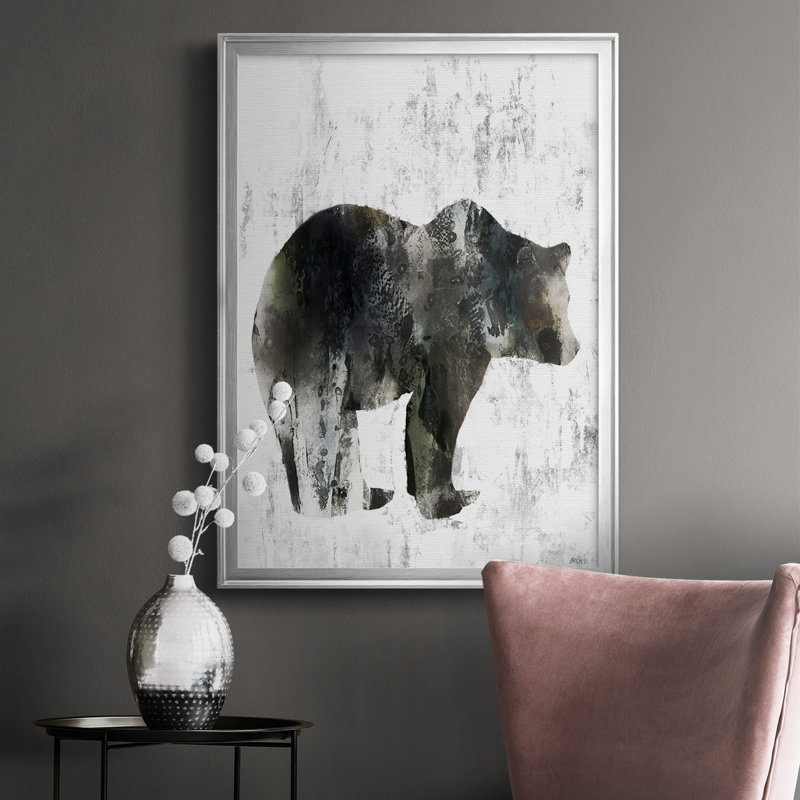 " Bear To Tem ", Silver, 36.5" H x 26.5" W x 1.25" D
