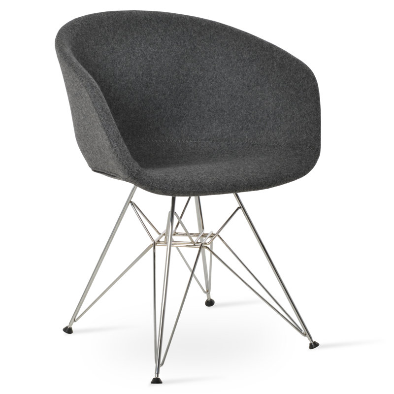 Fauteuil tour Tribeca, Gris foncé, Laine gris foncé chrome