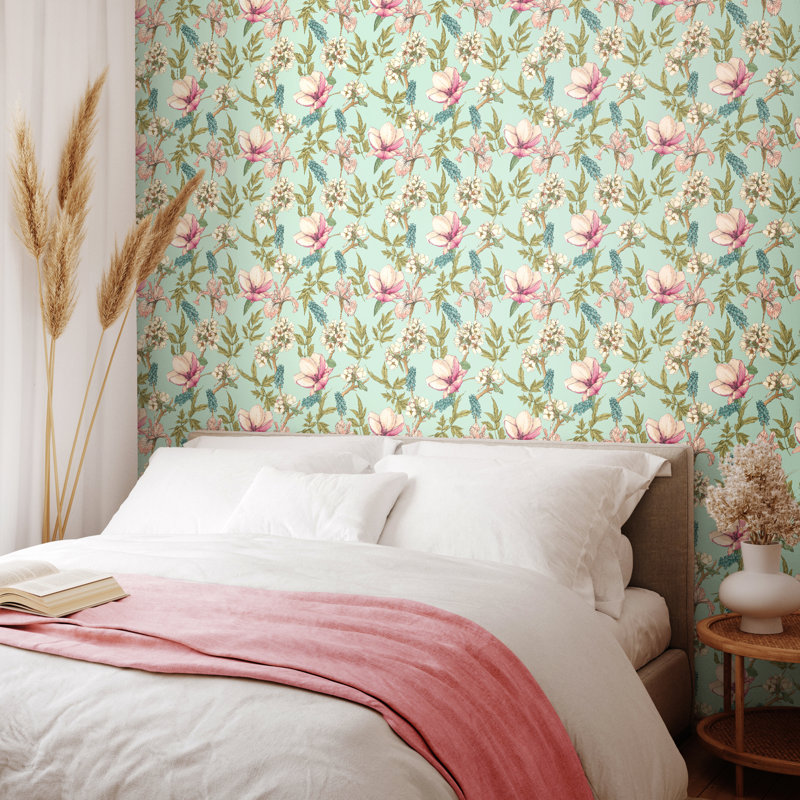Orchid Bloom Artichoke Smooth Matt Wallpaper, Blue