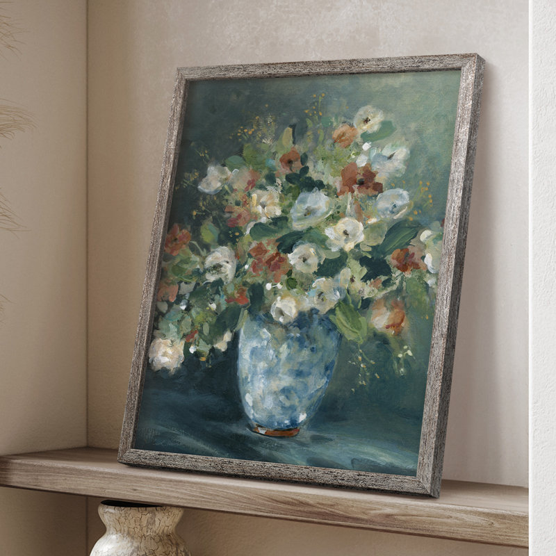 «English Garden Bouquet», reproduction encadrée - bois massif 50014, H 11 po x l 9 po