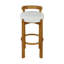 Ensemble de 4 tabourets de bar modernes en bois d'hévéa et ivoire Aubern Elise-130482797