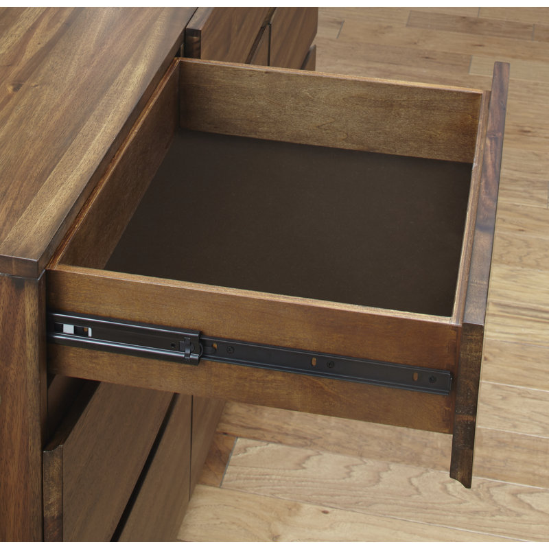 Commode en bois massif 6 tiroirs Hiram, Brun