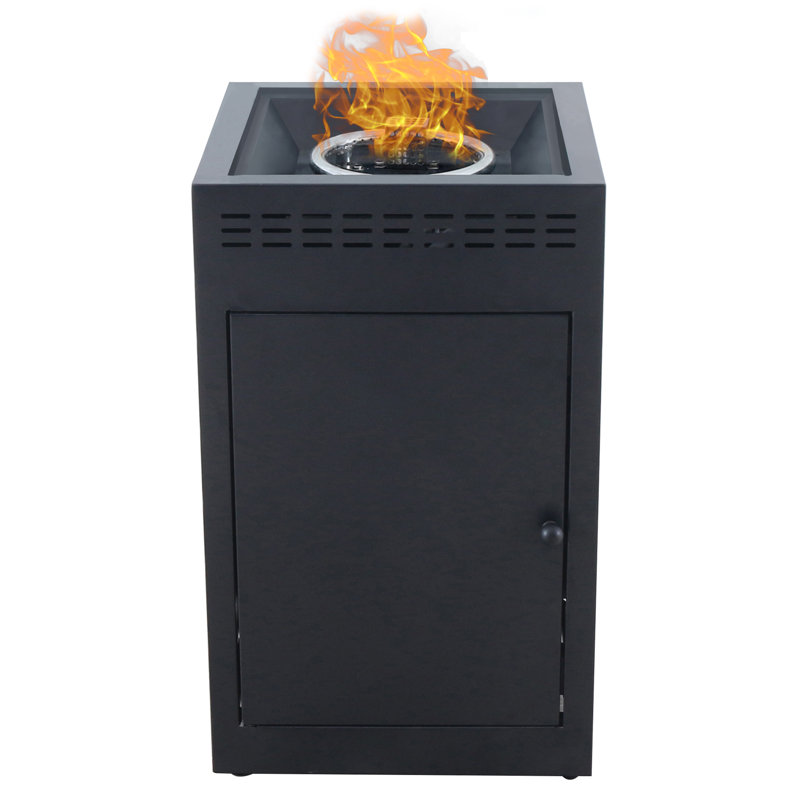 Rectangle Steel Propane Smokeless Fire Column