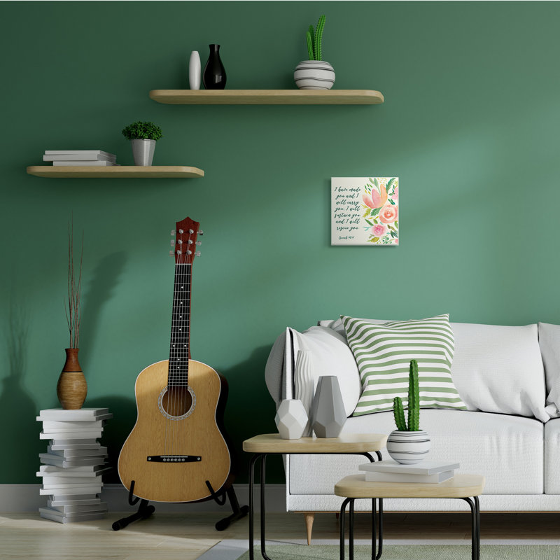 «Isaiah 46: 4 Proverbs Watercolor Spring Florals» par Studio W - impression, Bois, H 12 po x l 12 po