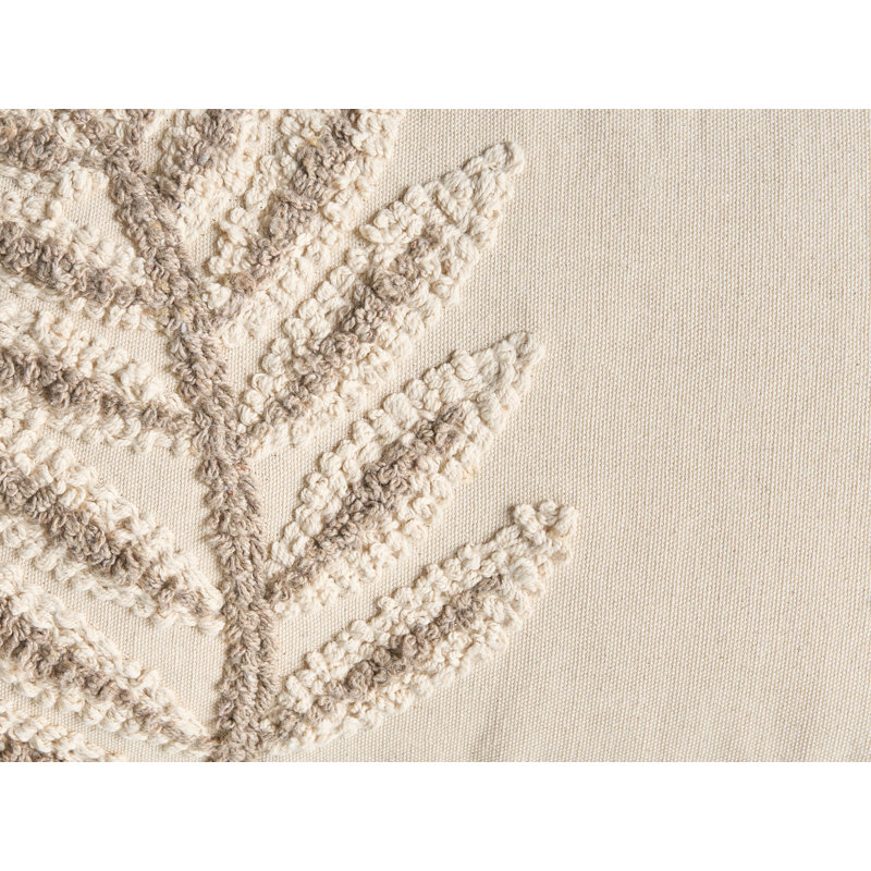 Floral Beige Rectangular Cushion