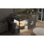 Lit mezzanine simple avec escalier de rangement et fenêtre, avec lumière DEL, gris