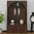 Entryway Hall Tree With Storage Bench, Adjustable Shelves, Arched Coat Rack With 4 Golden Hooks And 3 Cabinets-963269647